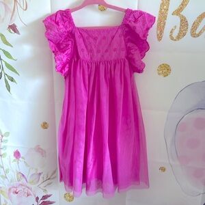 Bright pink toddler girl dress 4T